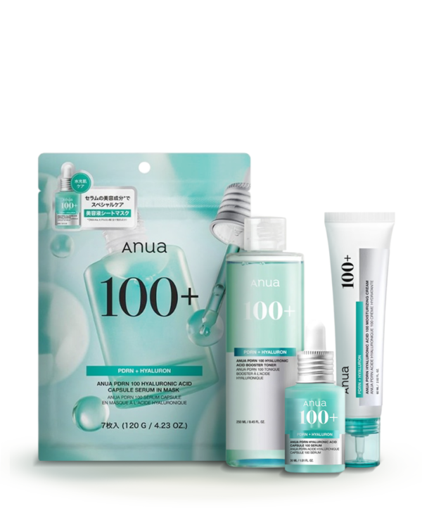 Anua Kit PDRN y ácido hialurónico de 4 pasos (toner, mascarilla, serum y crema)